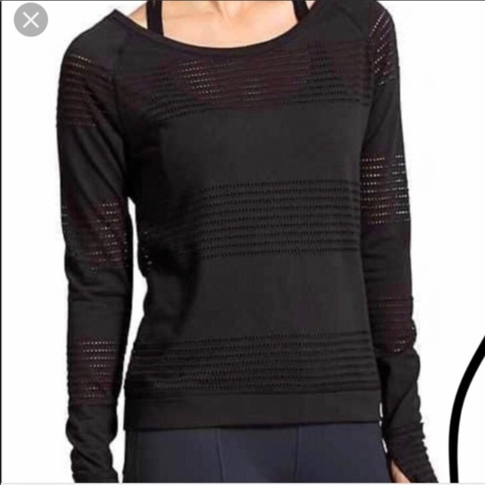 EUC ATHLETA LIMITLESS CREW NECK BLACK PULLOVER S - Picture 1 of 8